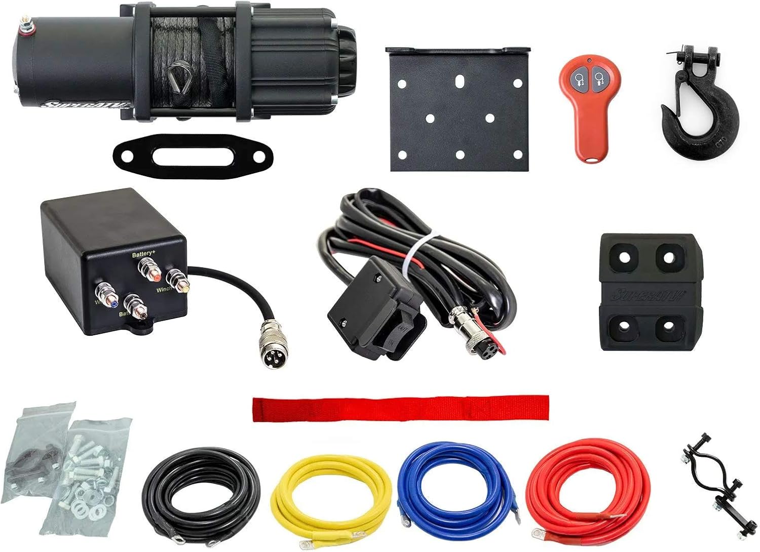 Black Ops 3500 LB Winch with Winch Mounting Plate Complete Kit J3699