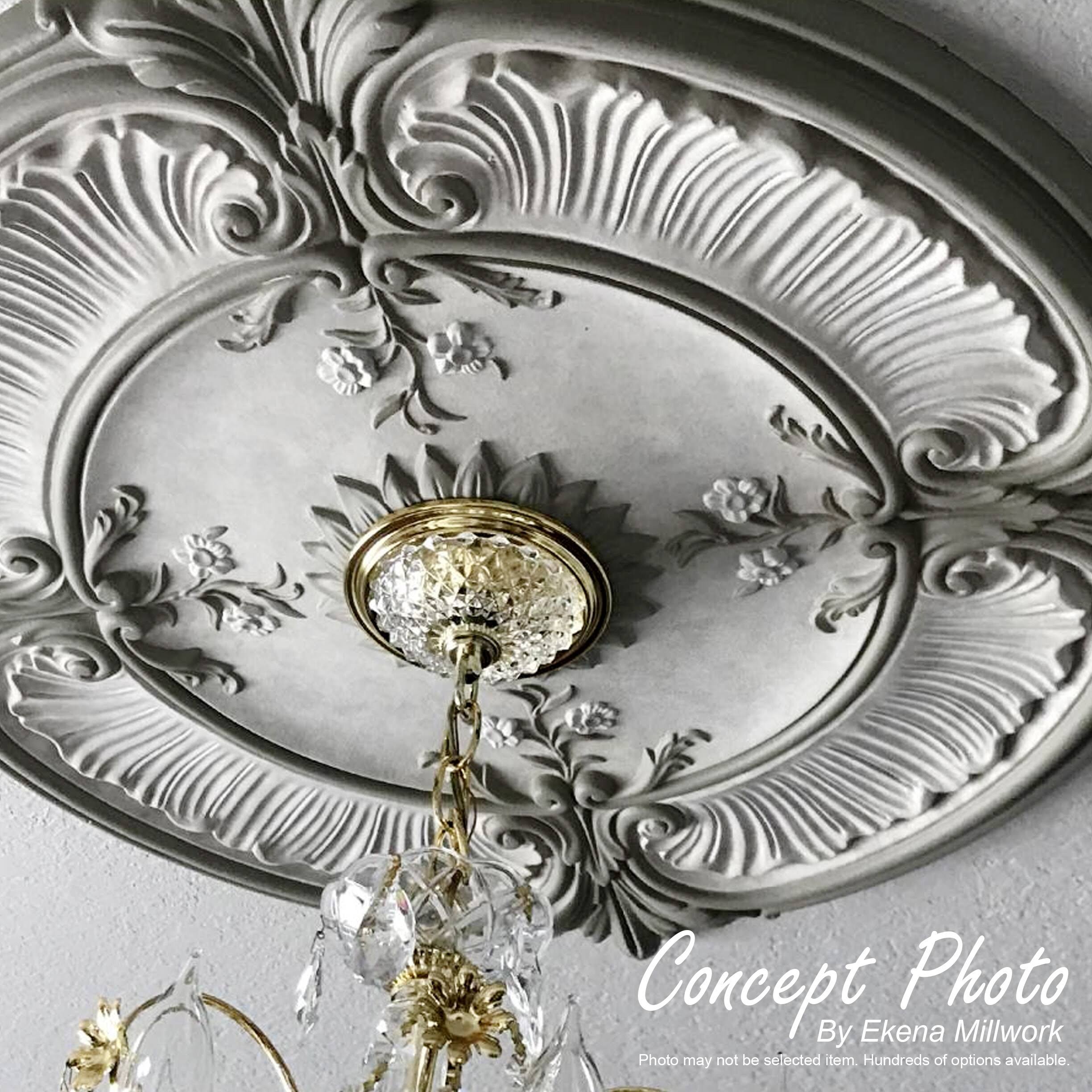 22 1/8x22OD x 7 1/4x22ID x 1 3/4x22P Ceiling Medallion Hand-Painted Pewter P399742