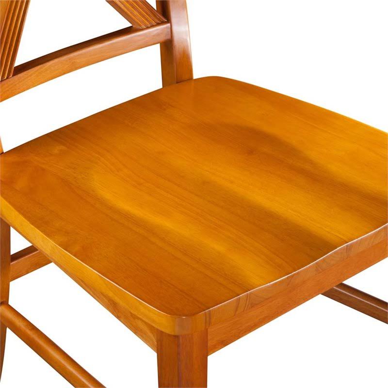 Caramel Latte Wood Seat Pub Chairs Set of 2 F4630