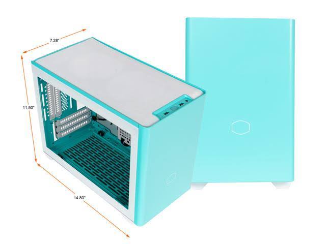 Caribbean Blue Mini-ITX Computer Case O95196