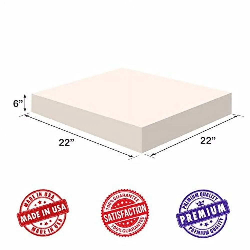 Visco Memory Foam Square Sheet 6"Hx22W"x22L" 2.5 lb Regular Density K596478