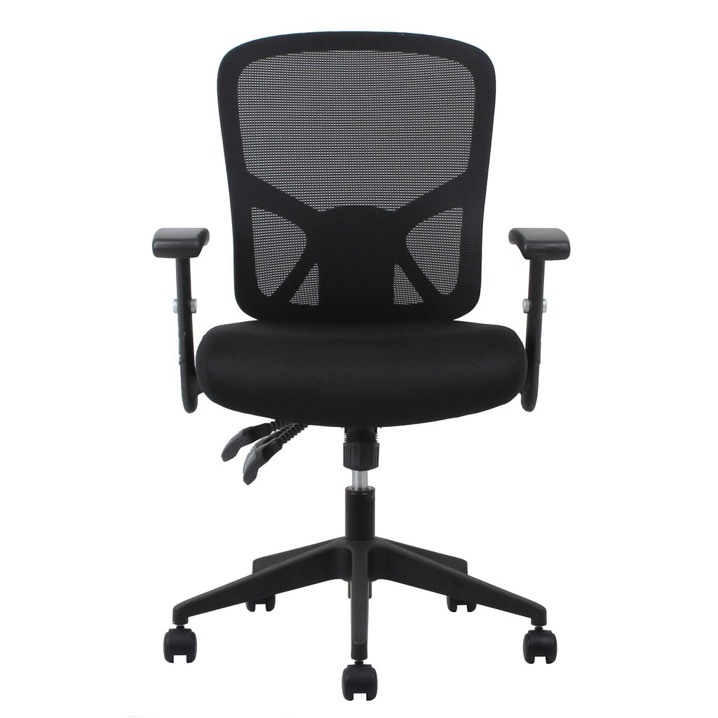 Black Mesh Ergonomic High-Back Task Chair with Arms and Lumbar Support V2795