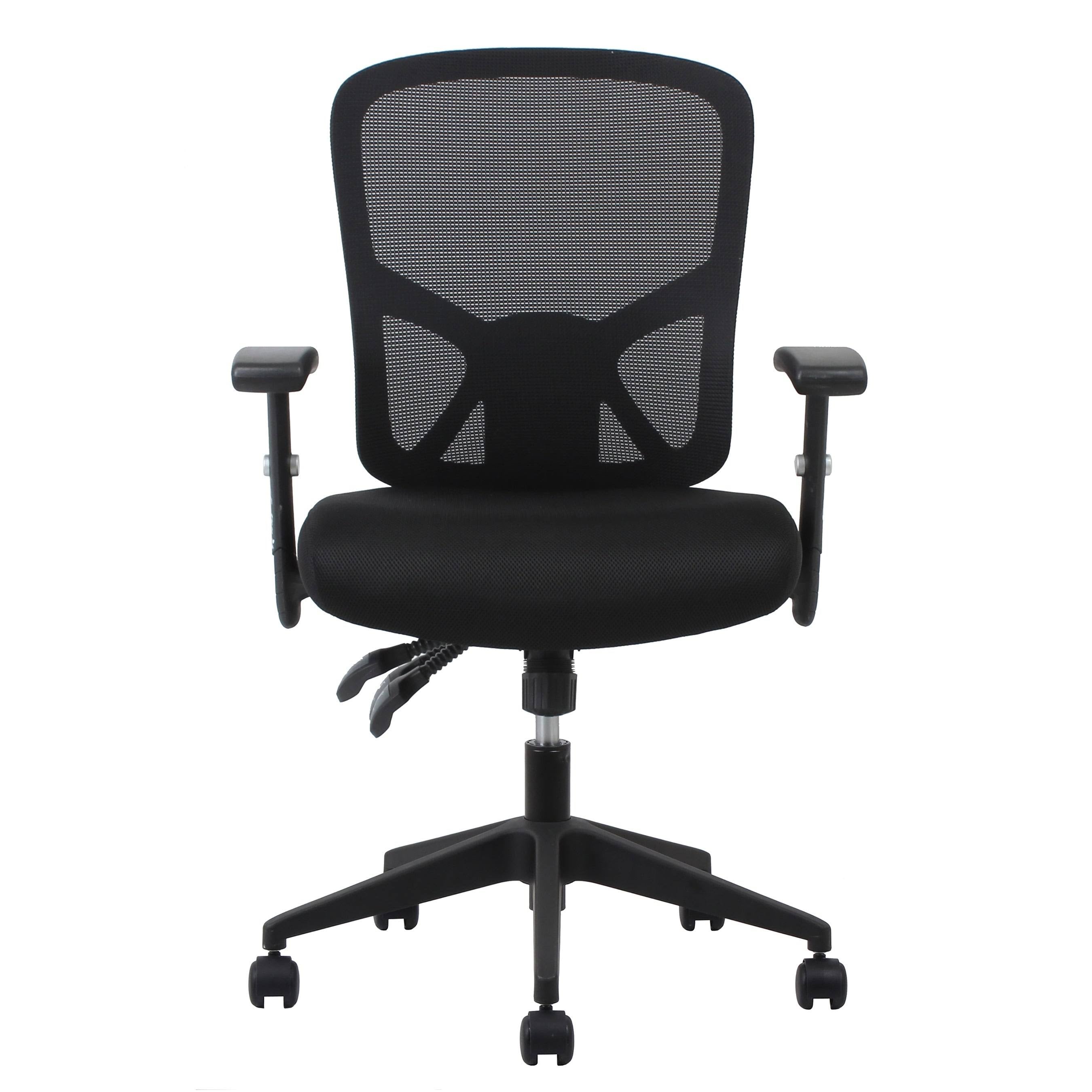 Black Mesh Ergonomic High-Back Task Chair with Arms and Lumbar Support V2795