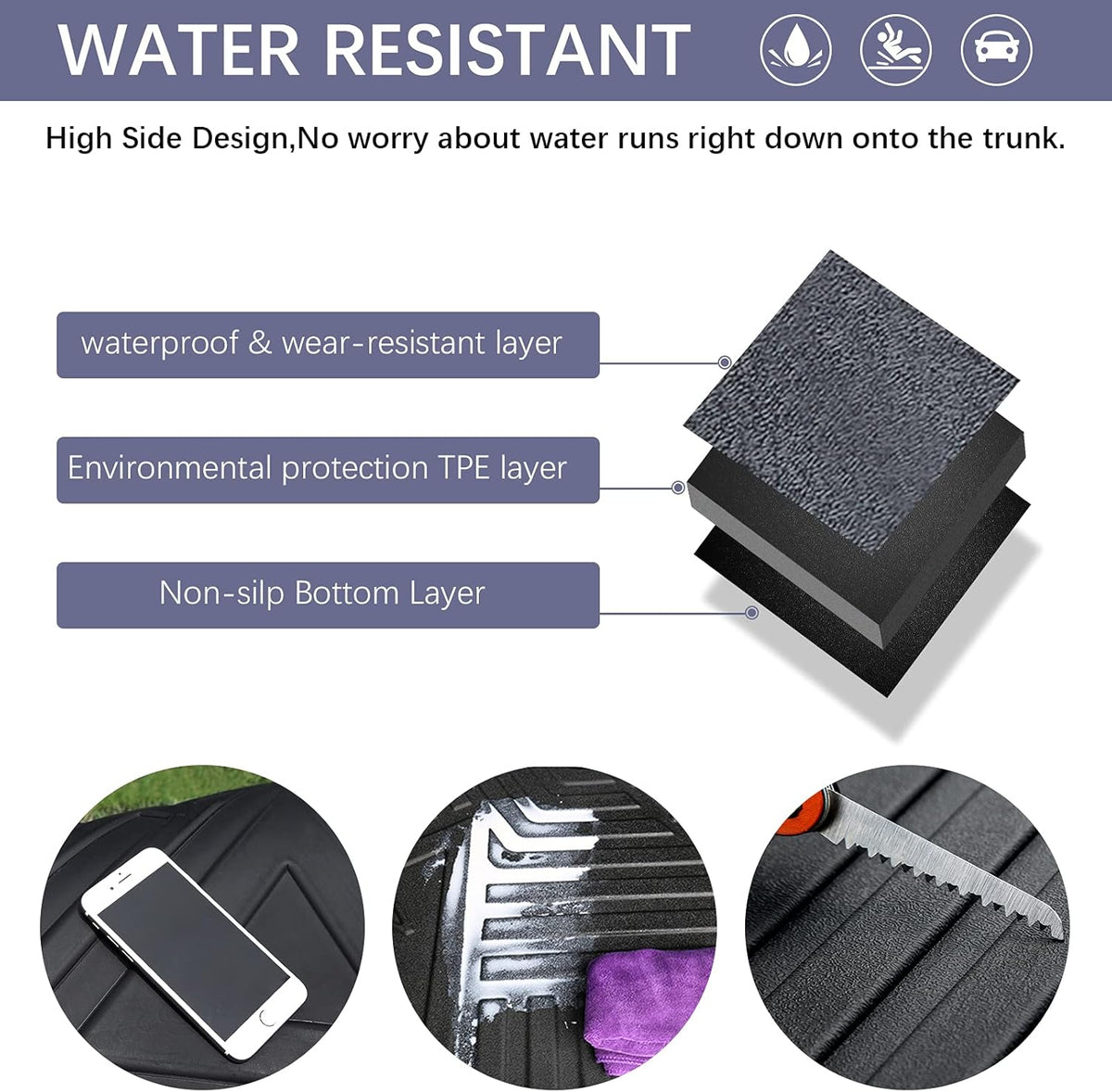 Black TPO Waterproof Rear Cargo Tray Pack of 2 P8010