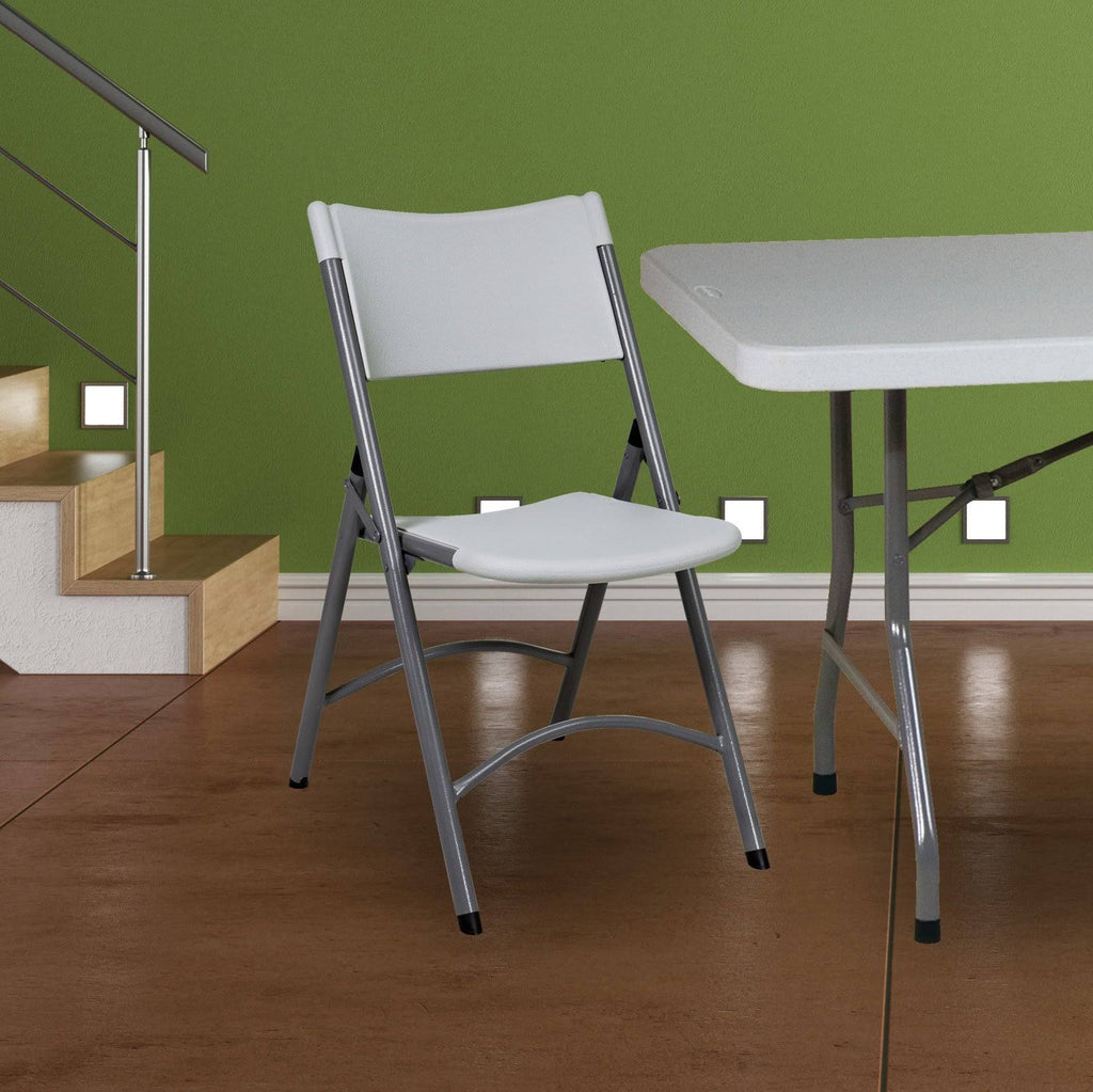 White/Grey Plastic Resin Chair 4 Pack X115