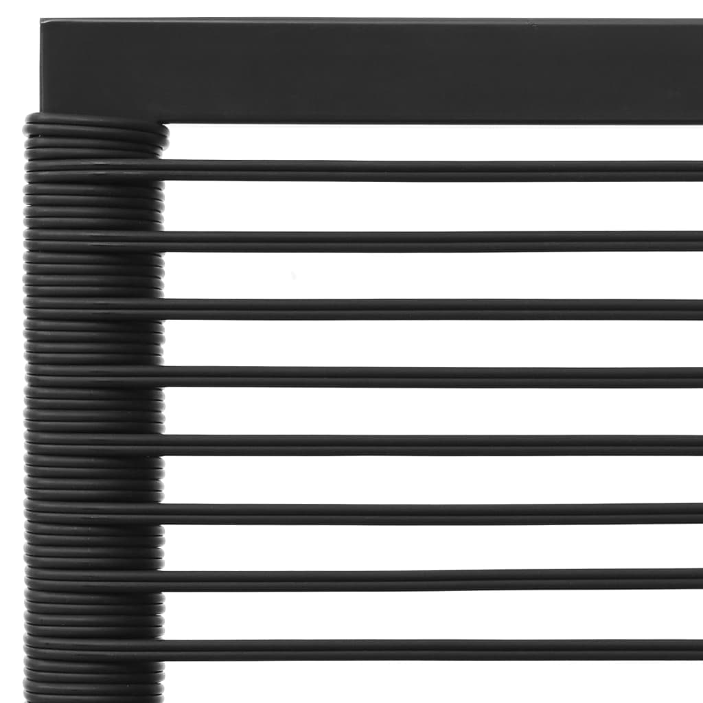 6 Piece Outdoor Patio Furniture Set, Sectional Sofa Set with Dark Gray Cushions, Black Poly Rattan I7281