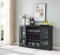 Espresso Bar Cabinet with Curved Glass Doors B575