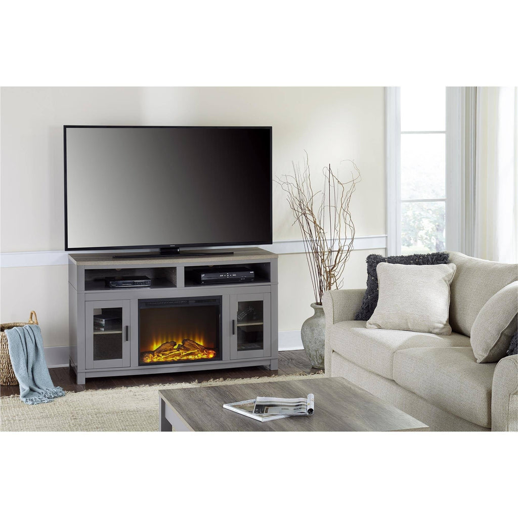 Black Electric Fireplace TV Stand F9720