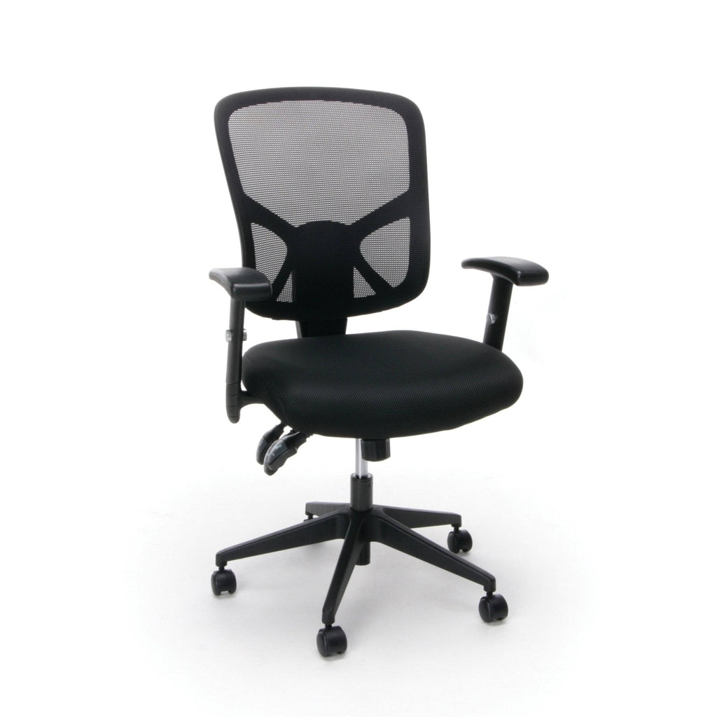 Black Mesh Ergonomic High-Back Task Chair with Arms and Lumbar Support V2795