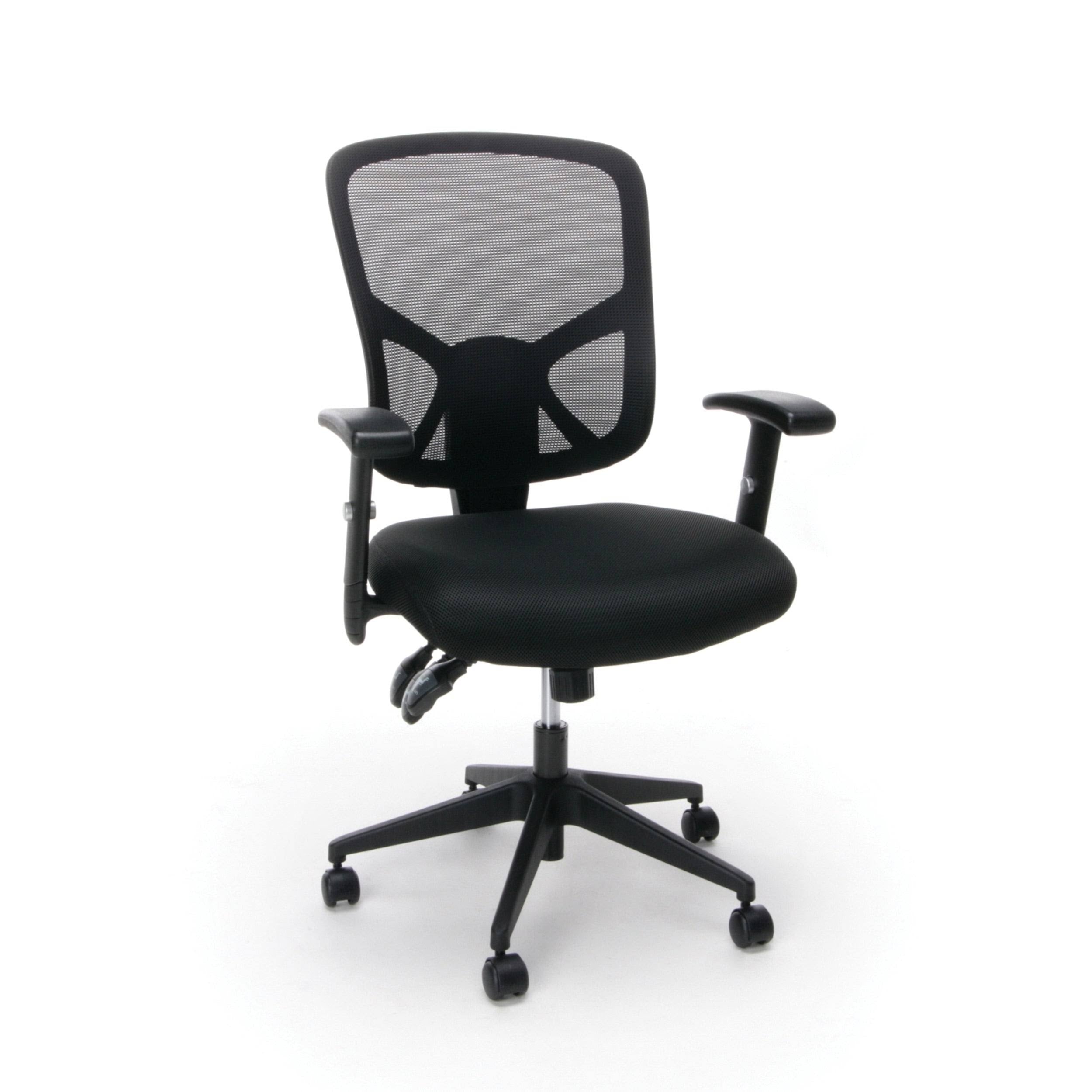 Black Mesh Ergonomic High-Back Task Chair with Arms and Lumbar Support V2795