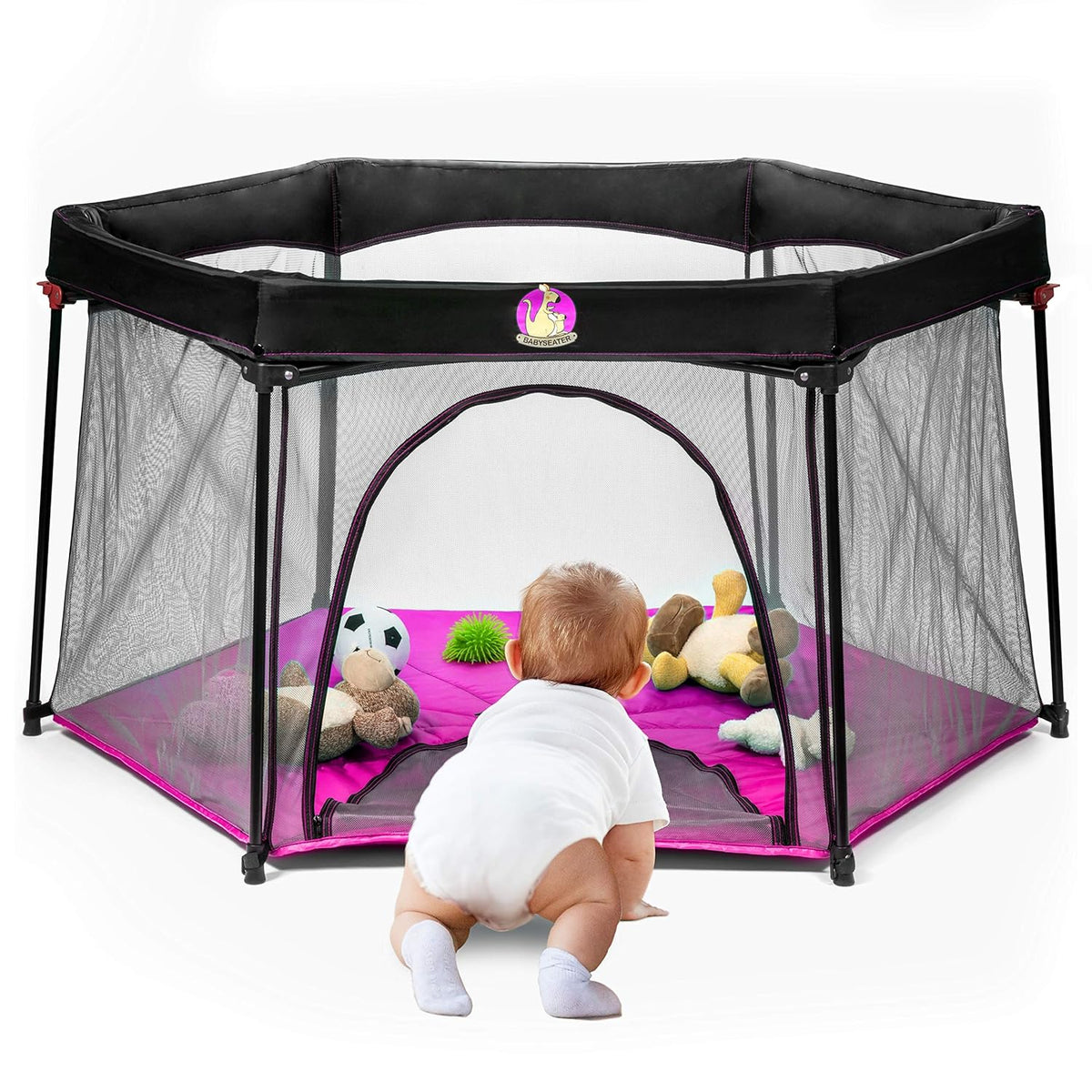 Lightweight Mesh Baby Playpen with Carrying Case (Turquoise) M481847