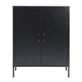 Black Metal 2-Door Storage Cabinet T3132