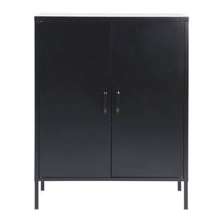 Black Metal 2-Door Storage Cabinet T3132