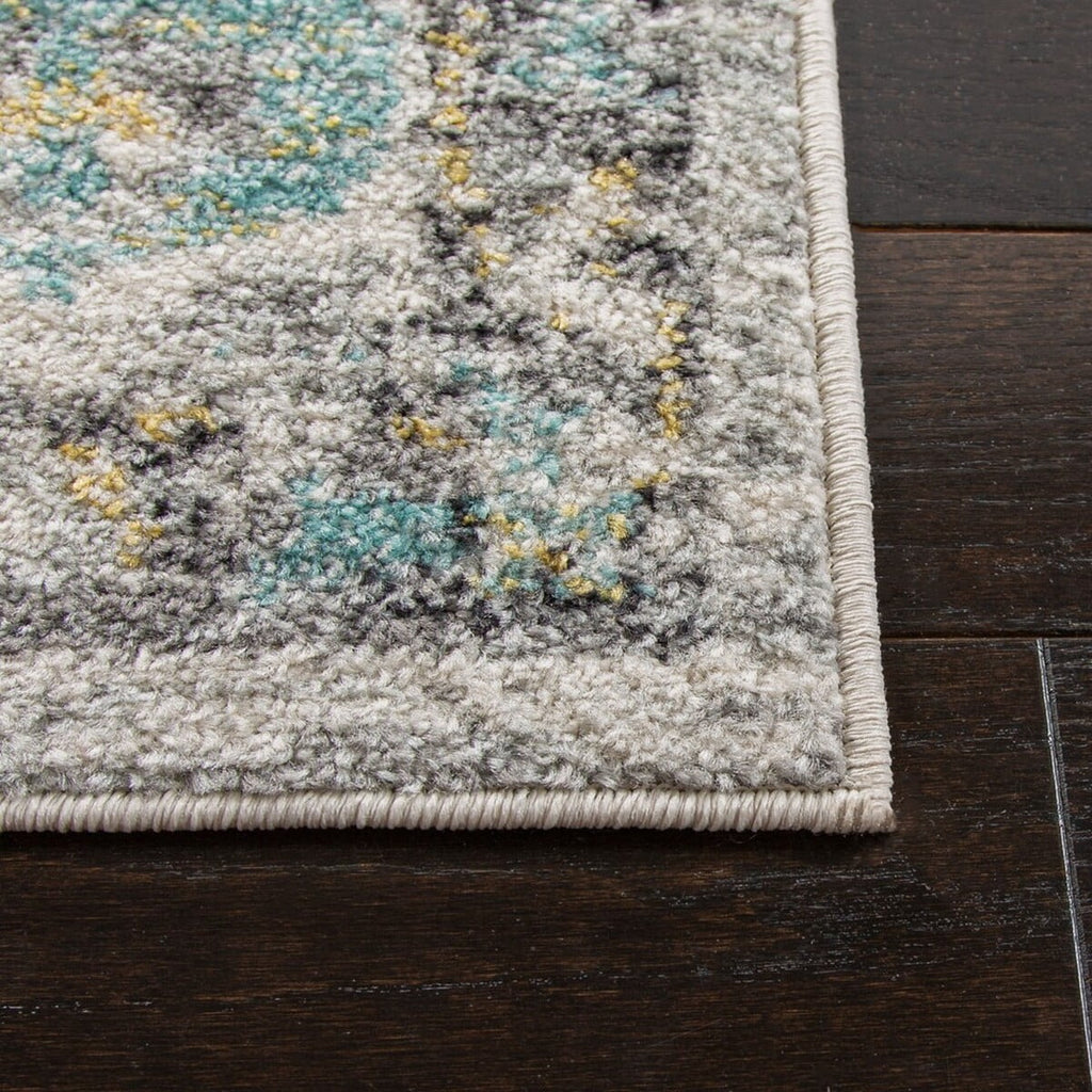 Ivory/Aqua Distressed Area Rug D77746