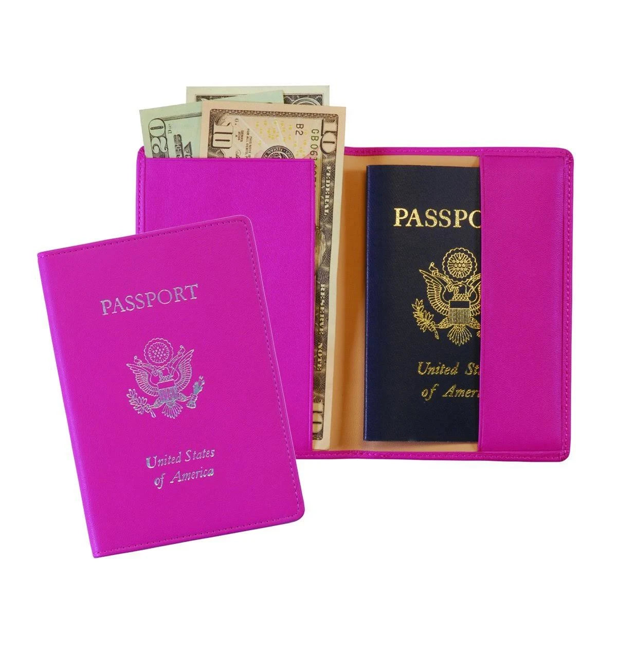 Blue Leather Passport Case O337