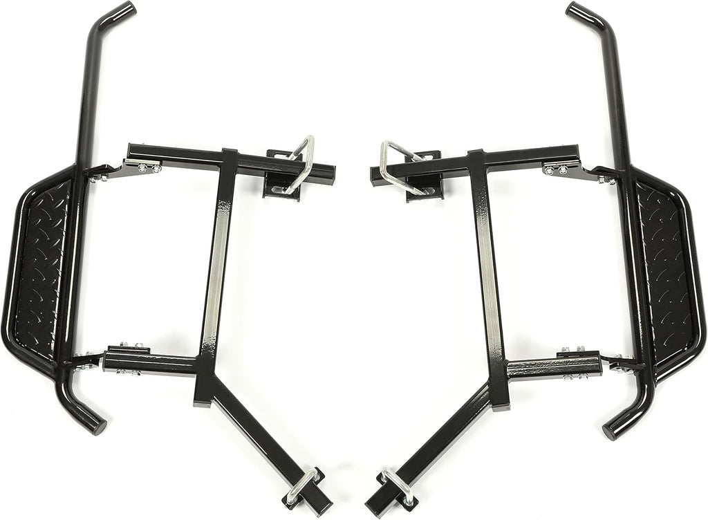 Black Steel Running Boards Set of 2 Side Step Rails X231
