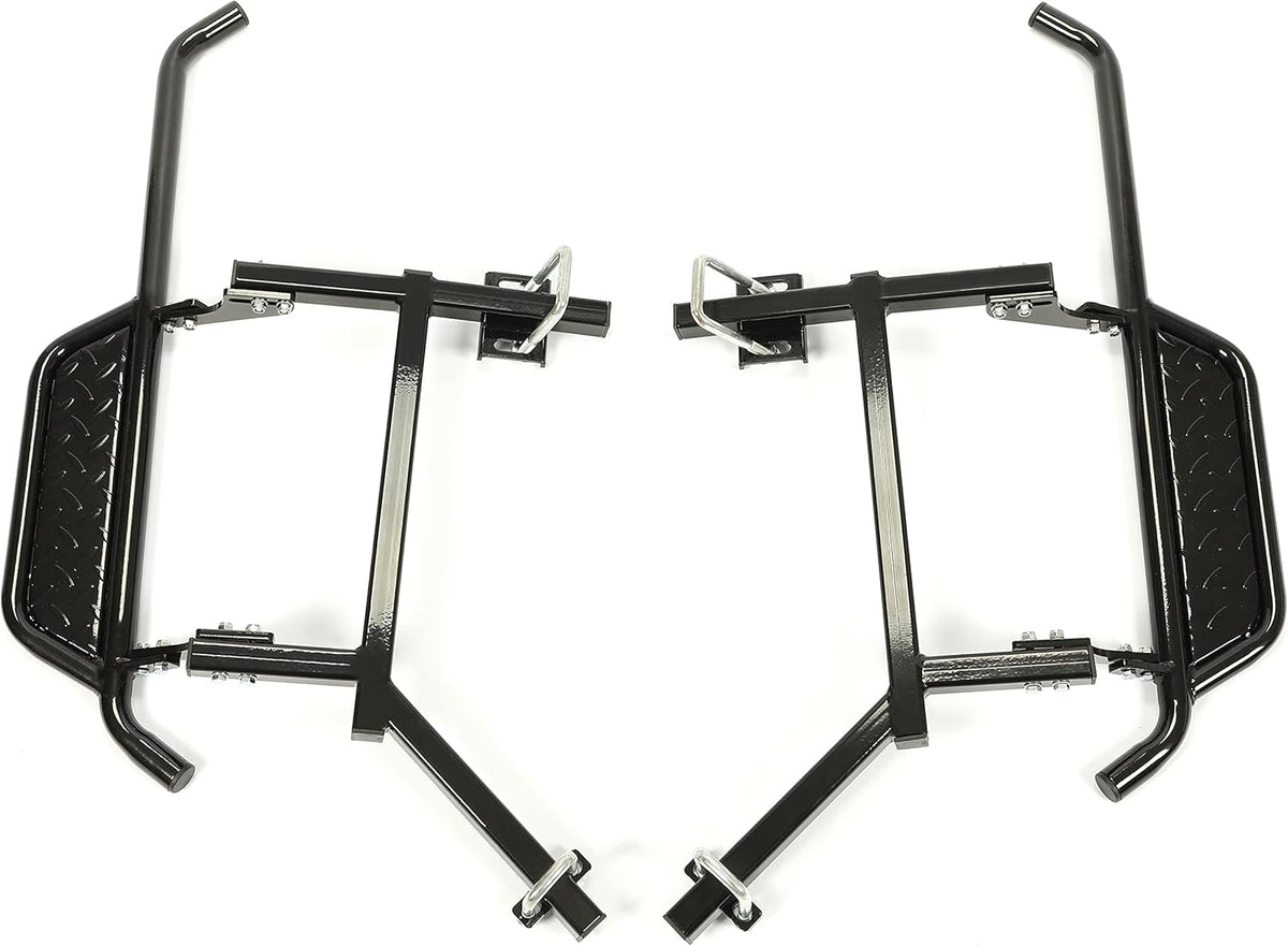 Black Steel Running Boards Set of 2 Side Step Rails X231