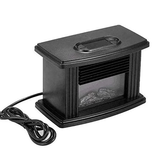 Black Electric Tabletop Fireplace Heater 1000W G593810