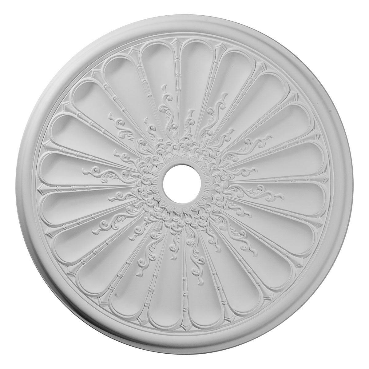 31 1/2x22OD x 3 5/8x22ID x 1 1/2x22P Hand-Painted Steel Gray Ceiling Medallion S436444