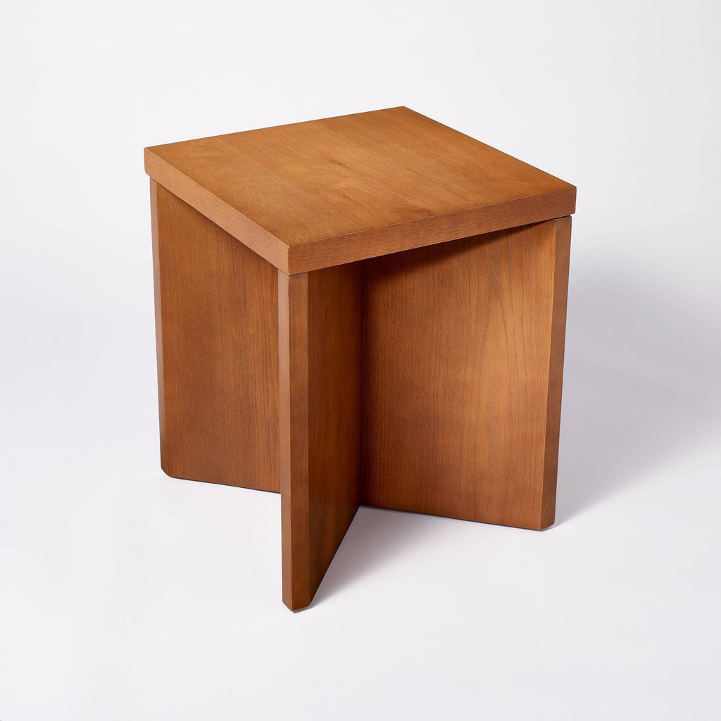 Square Wooden Accent Table Brown I409