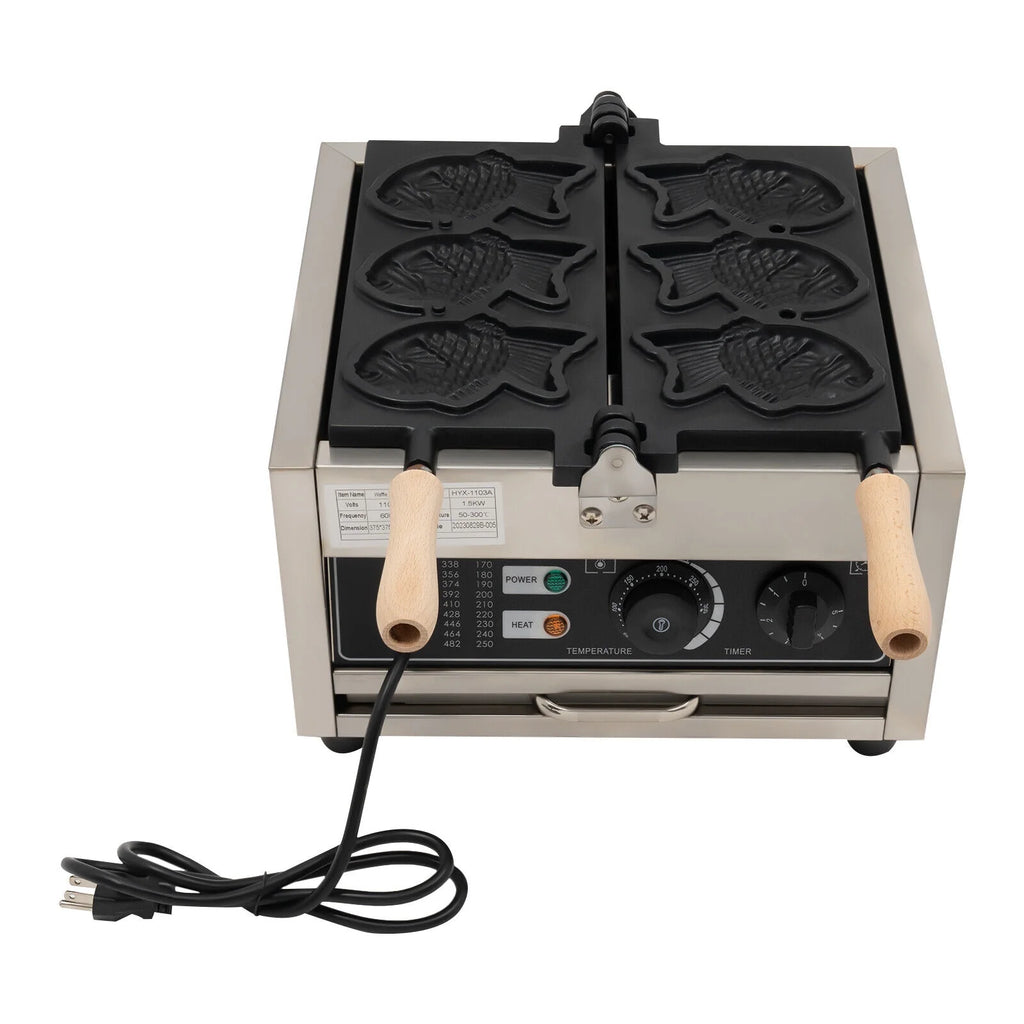 Nonstick Stainless Steel Fish Shape Waffle Maker 110V 1500W 3 PCS H535254