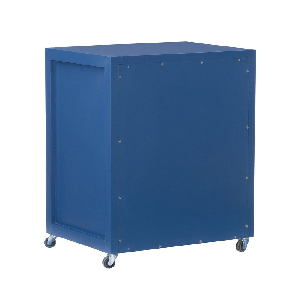 Navy Rolling File Cabinet W8236