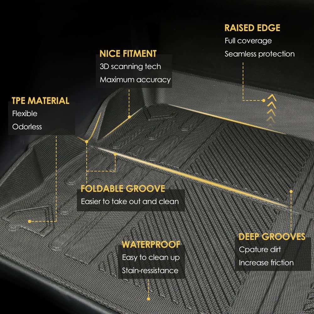Cargo Liner Pack of 2 Waterproof TPE Rubber Car Mat N6183