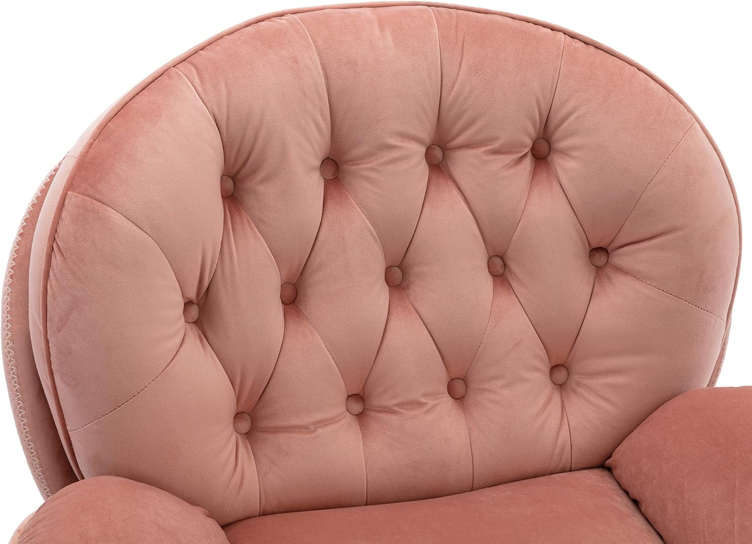 Swivel Velvet Lounge Chair with Ottoman and Metal Frame S8679