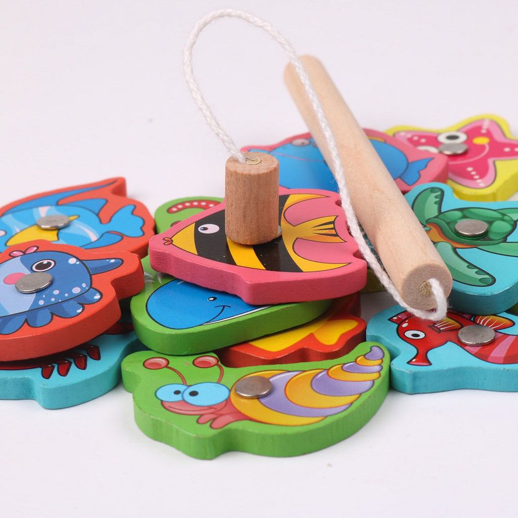 Wooden Magnetic Fishing Toy Educational Blocks H218