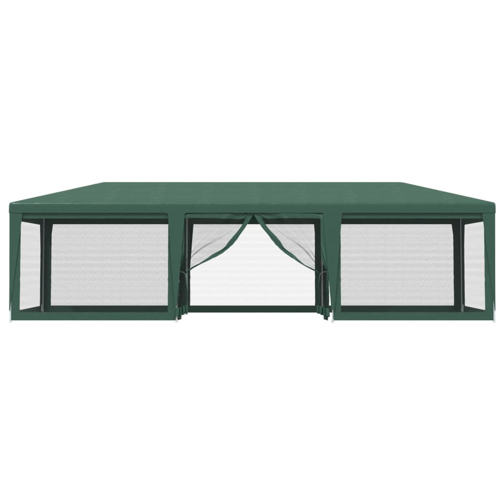 Party Tent with 8 Mesh Sidewalls Green 29.5'x13.1' HDPE I214