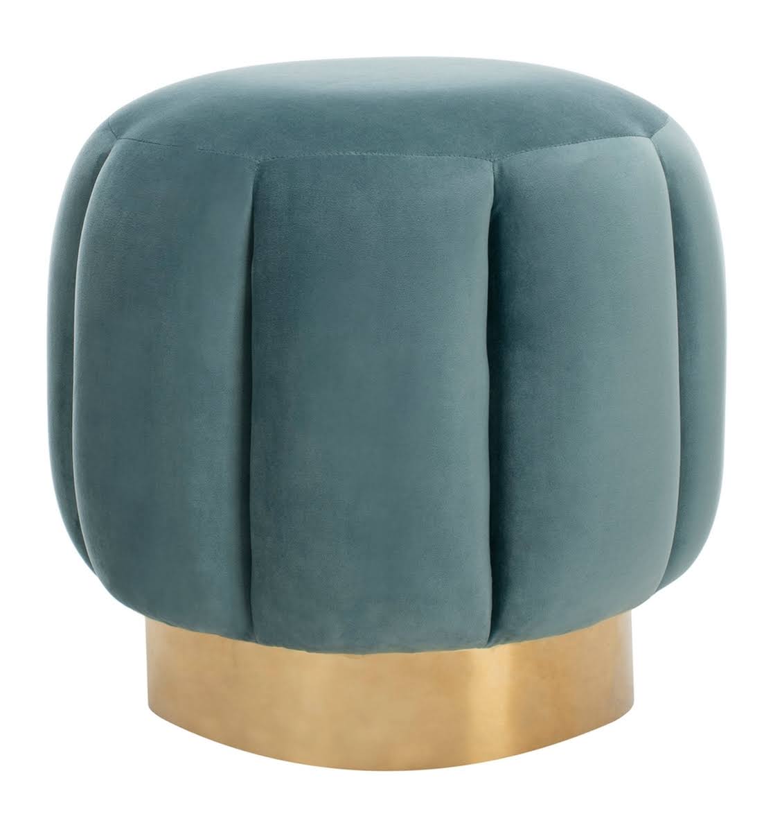Seafoam Channel Tufted Ottoman K10246