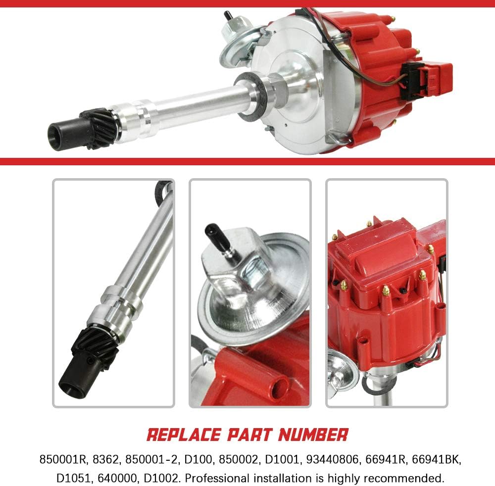 Ignition Distributor with Cap for Chevy GM Small Blocks 283 305 307 327 350 400 Big Blocks 396 427 454 Pack of 2 N401